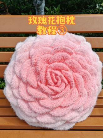玫瑰花抱枕钩织#编织毛线 #手工编织毛线教程 #家居美学 #真实生活分享