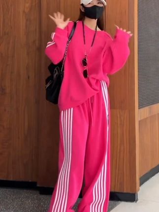 休闲卫衣套装女士秋冬大码宽松显瘦洋气妈妈装运动服#休闲减龄穿搭 #宽松版型 #休闲穿搭 #时尚休闲穿搭 #运动套装穿搭