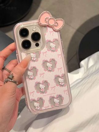 粉粉哒满屏爱心小kitty🎀好甜好漂亮~还有亮晶晶的立体蝴蝶结耶!#这个手机壳真的长在我心巴上了 #hellokitty #这也太好看了 #手机壳 #仙女必备