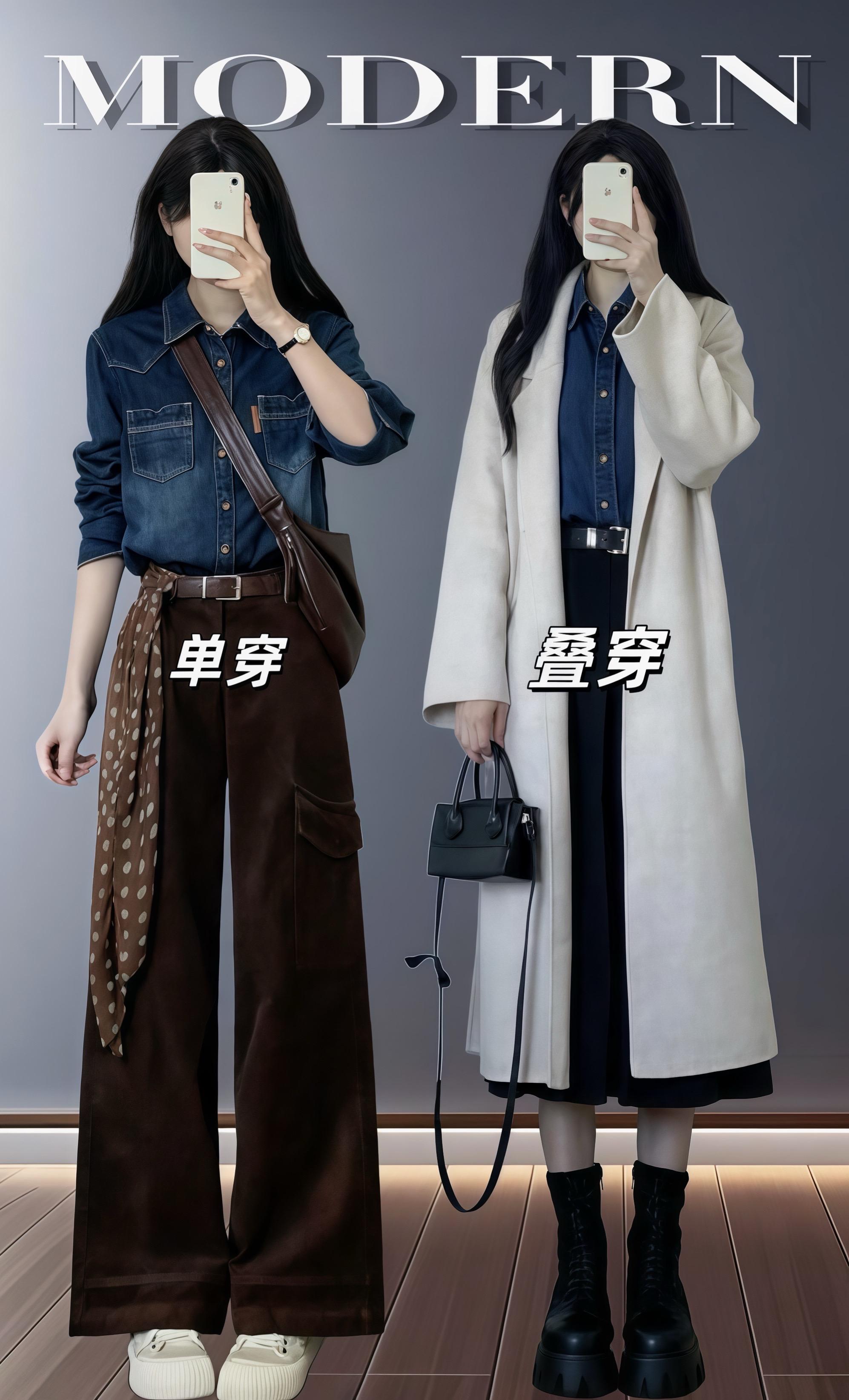 #牛仔衬衫 #穿搭不重样 #叠穿 #叠穿搭配 #时尚穿搭时尚穿搭时尚