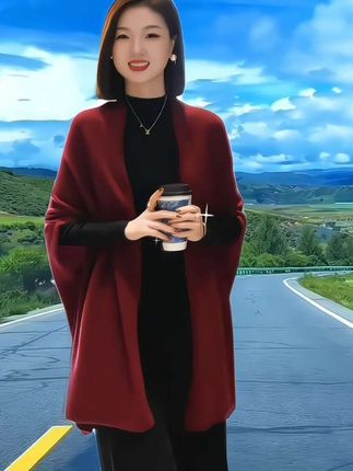 羊绒披肩外套#气质优雅#穿出自信穿出美丽 #女人味十足