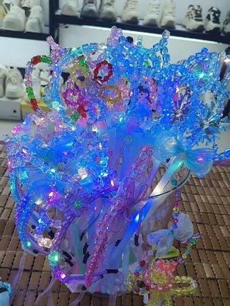 班班精选】【爆款】50套水晶魔法棒手工DIY手持玩具:/ 风车制作材料包】#魔法棒材料包