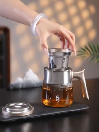 山河长官泡茶杯#泡茶杯 #茶水分离杯 #玻璃茶具 #水杯 #玻璃杯
