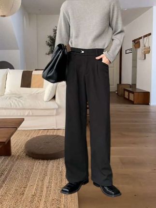 #早秋姐感气质穿搭 一轩轩轩【漫画腿】#秋冬新款#百搭男裤#加厚休闲裤 #显瘦直筒裤 29111 #百搭男裤