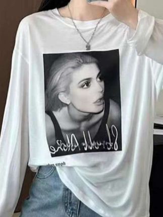 新款韩版设计感印花长袖T恤女宽松百搭中长款防晒衫#长袖t恤 #时尚潮流穿搭 #辣妹穿搭 #时尚穿搭 #显瘦穿搭