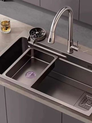 【JOMOW新品枪灰大单槽304不锈钢加厚台下洗菜盆池洗碗槽厨房水槽】#枪灰大单槽#304不锈钢厨房大单槽 #厨房洗菜盆#方便又实用