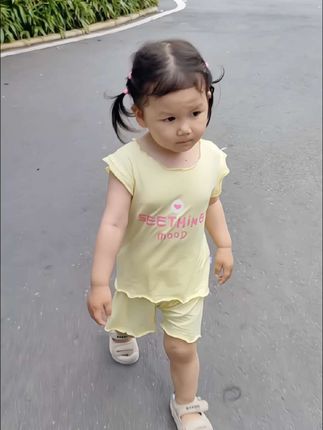 A类莫代尔家居服套装,上身凉爽又透气,清新又洋气,家有女儿的闭眼入 #高品质童装#儿童家多居服#儿童睡衣 #夏季新款 #面料柔软舒适