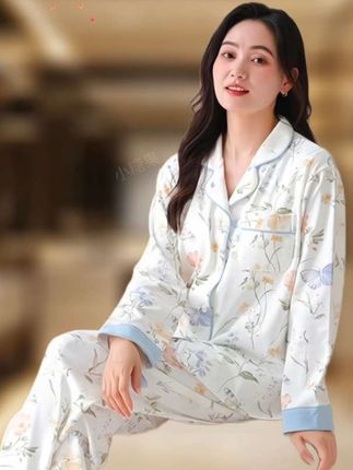 浪莎纯棉睡衣套装#宅家睡衣秀 #家居服套装 #在家也要美美哒 #睡衣家居服