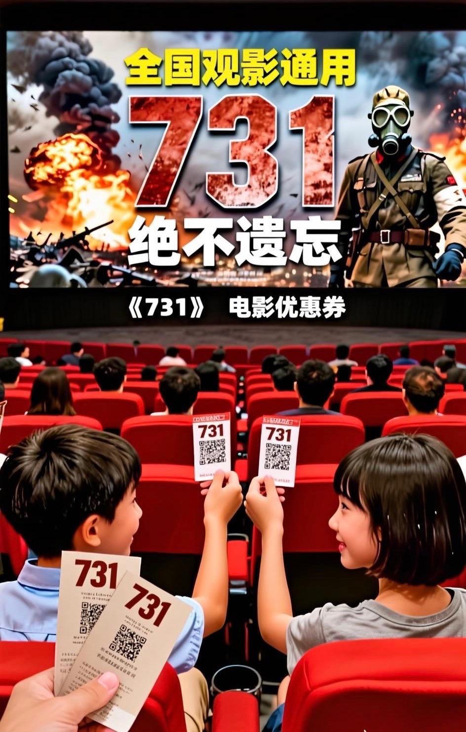 印象最深刻的台词:天真的孩子问,我们到天堂了吗?大人回答:天堂里怎么会有日本人。山河岁无恙,吾辈当自强,真相不能忘。此刻“生在红旗下,长在春风里”这句口号明白她的意义#731电影观后感 #731电影票团购 #强烈推荐 #731预售票房破亿