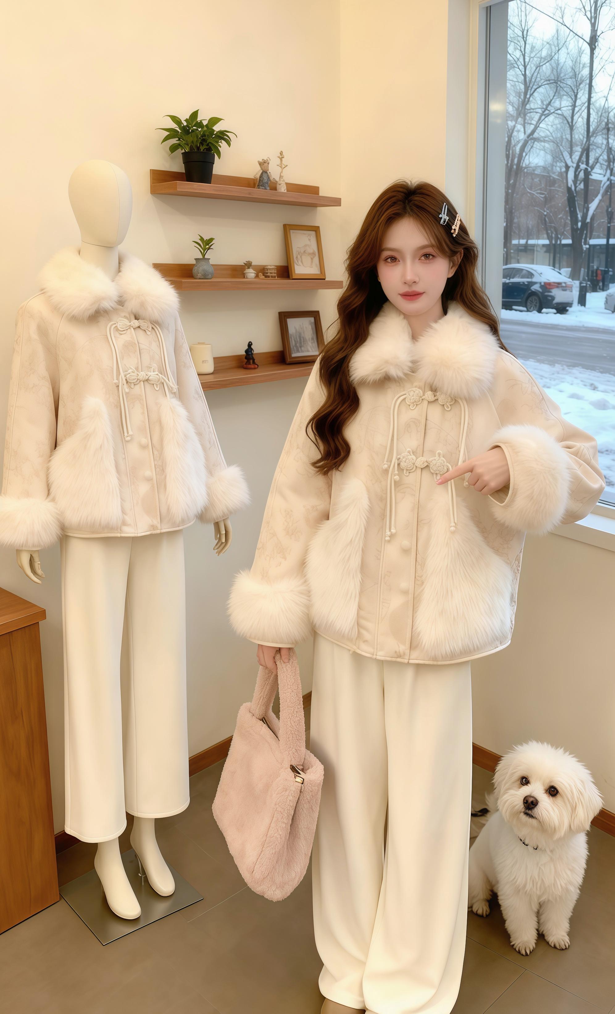 初雪的画与心动。初雪簌簌落在窗沿时,林晚正握着画笔在画架前描摹。米色毛绒外套衬得她眉眼温柔,发夹在卷发间闪烁。脚边的“雪球”乖巧蹲坐,窗外的雪景街道像一幅静帧的画。 突然,门被推开,穿着同款外套的顾沉言带着寒气走进来,目光落在画纸上——那是他的素描像。他喉结微动,轻声问:“原来……我在你眼里是这样的?”林晚脸颊绯红,画笔差点掉落,雪球却欢快地摇起了尾巴。初雪的浪漫,在这一刻有了具象的形状。 #来双11解锁秋冬本命穿搭 #甜美穿搭 #新中式羽绒服 #冬天我和闺蜜就这么毛茸茸地过冬 #普通人的秋冬硬核穿搭 @DOU+上热门 @抖加🔥上热门🔥dou+🔥热点宝