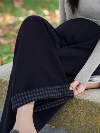 孕妇装秋冬新款外穿阔腿裤加绒保暖长裤春秋装无托腹布孕妈直筒裤#显瘦百搭 #裤子 #显高 #显瘦搭配 #新款