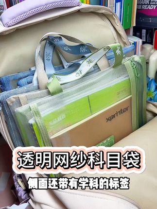 #开学必备 透明网纱材质,拿取特别方便, #科目分类收纳袋 #试卷收纳袋 #收纳整理 #科目收纳袋