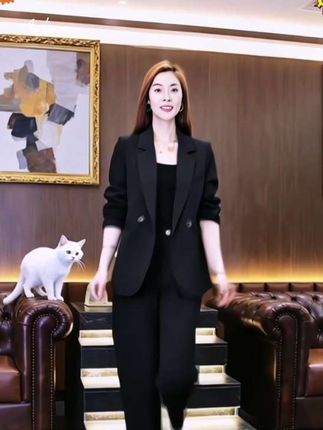 #气质休闲西装#春季新款#胖妹妹#韩版西装外套#阔腿裤两件套