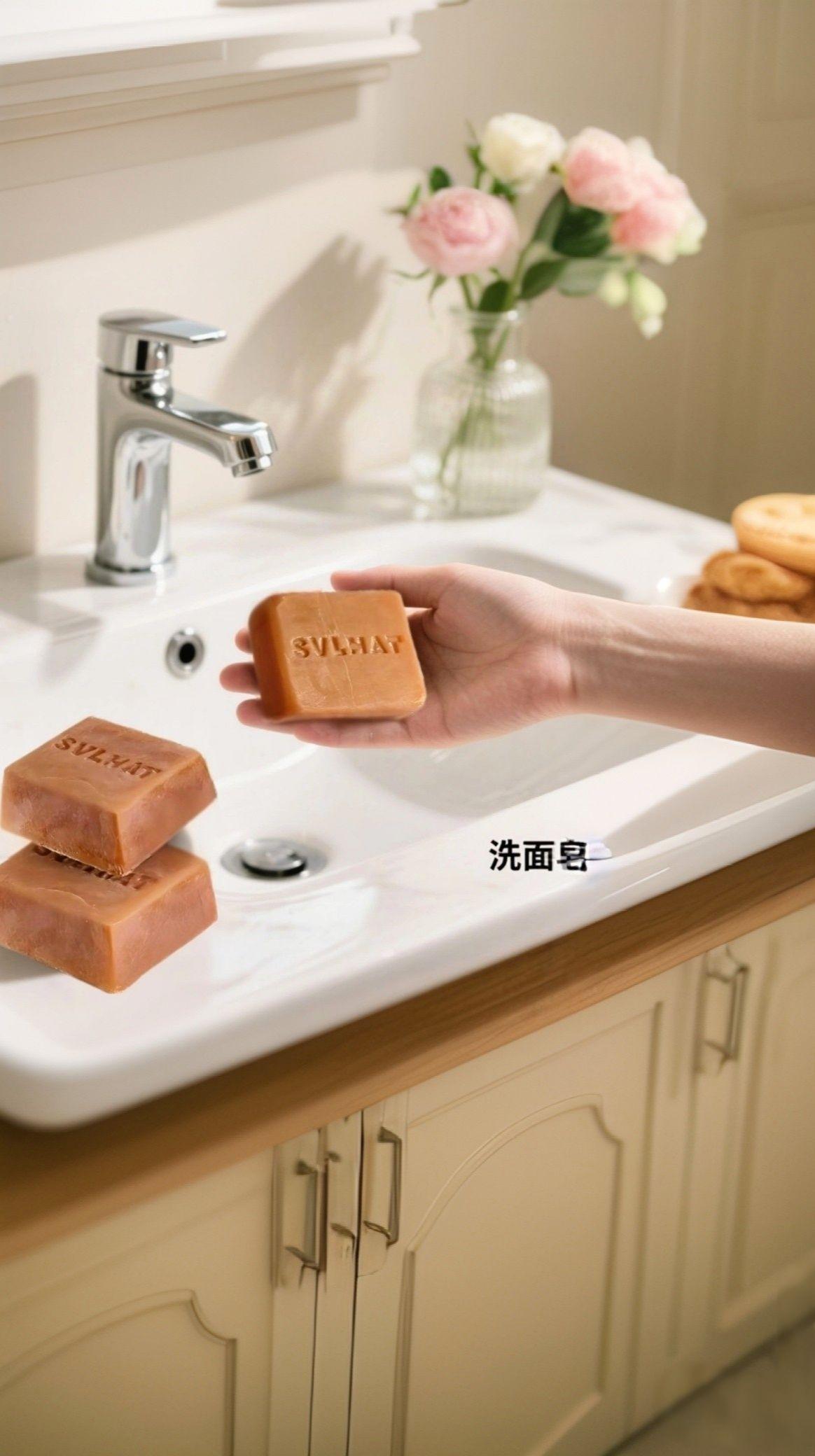 这款洗面皂,温和清洁不紧绷,肌肤爱上它的触感!🌸🧼 #AI扩图 #洁面好物推荐