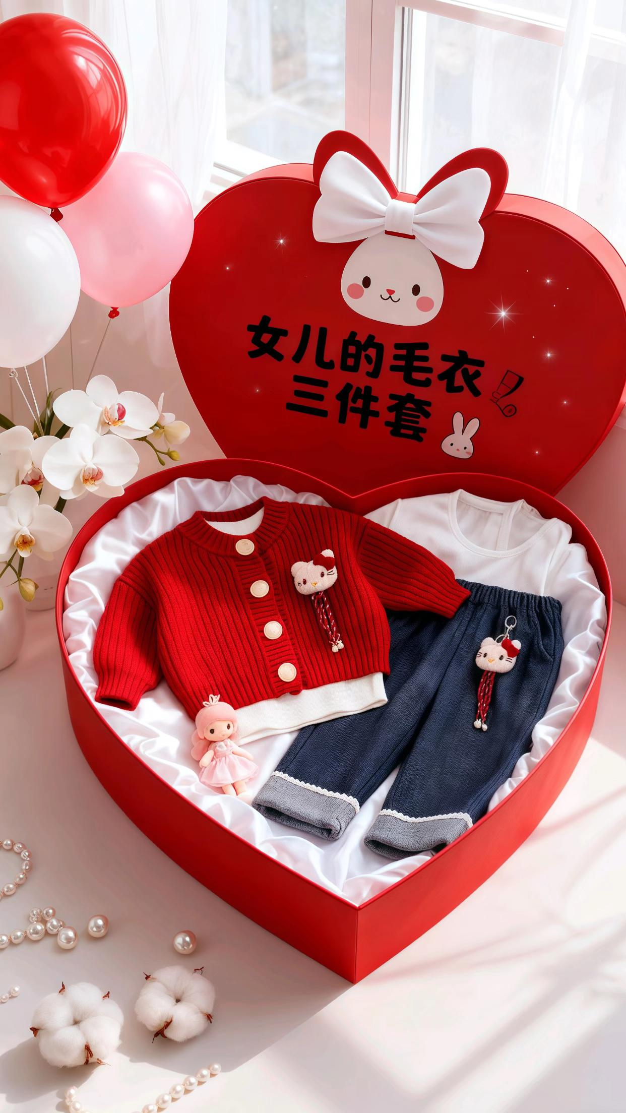 💥女宝春秋穿搭天花板来啦!2025新款三件套也太会了吧~ 酒红针织开衫软乎乎,Kitty小挂饰萌到心坎里;内搭白T简约百搭,牛仔阔腿裤还带蕾丝花边,一套穿出时髦休闲感,带娃出街被问了800次链接! 春秋给女儿这么穿,洋气又舒服,直接把“潮娃”打在公屏上~#女宝穿搭 #春秋套装 #儿童时髦穿搭 #萌娃穿搭 #2025新款童装
