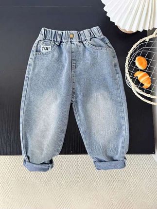 男童水洗棉韩版撞色牛仔裤2025年春装儿童百搭宽松休闲裤宝宝长裤#男童牛仔裤#男童长裤#男童裤子#儿童休闲裤 #男童穿搭