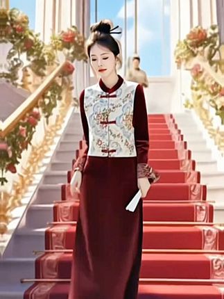 新中式穿搭国风套裙女款,过年衣服时尚婚礼婚宴民族风三件套装#套装两件套 #显瘦穿搭 #婚宴妈妈装 #时尚连衣裙显瘦洋气 #裙子修身显瘦