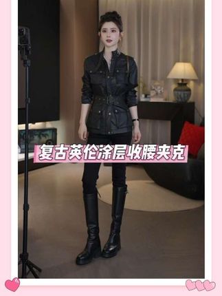 25新复古英伦涂层工艺做旧防风收腰夹克#女神穿搭 #夹克#时尚穿搭时尚穿搭时尚#秋冬新款