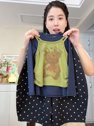 一眼心动的女童上衣波点裤套装来啦!一整套上身洋气又甜美! #生女儿就是用来打扮的 #甜美穿搭 #秋季穿搭 #妤儿童装 #高品质童装