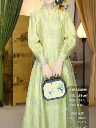 🔥JIXIANGYIJIA/吉祥衣家荣曜秋菊 连衣裙新中式 #新中式 #穿搭 #美出高级感 #高贵优雅  #端庄