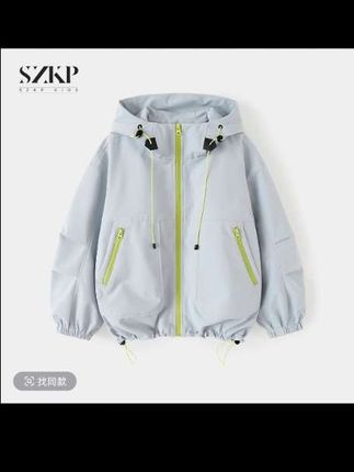 SZKP秋季新款女童装休闲上衣中大童时尚洋气儿童外套#秋季新款 #女孩外套 #百搭又好看 #高品质童装 #冲锋衣外套