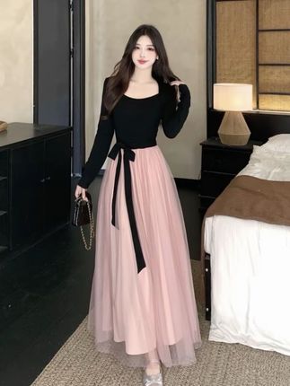 【干枯玫瑰】韩系高智感法式千金感撞色拼接收腰显瘦气质连衣裙8112#撞色连衣裙 #连衣裙穿搭 #连衣裙推荐 #连衣裙测评 #连衣裙的正确打开方式