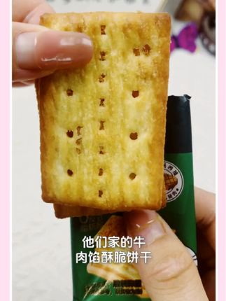 懒猫馋馋牛肉馅饼干,一箱约含 56 片#懒猫馋馋 #馅料丰富 #饼干酥脆 #量大实惠