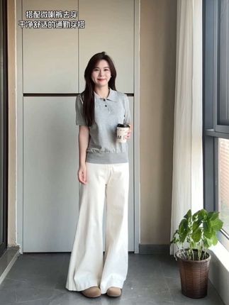 #针织上衣 #polo衫穿搭 #通勤穿搭 #夏日轻氧感穿搭给视觉降降温