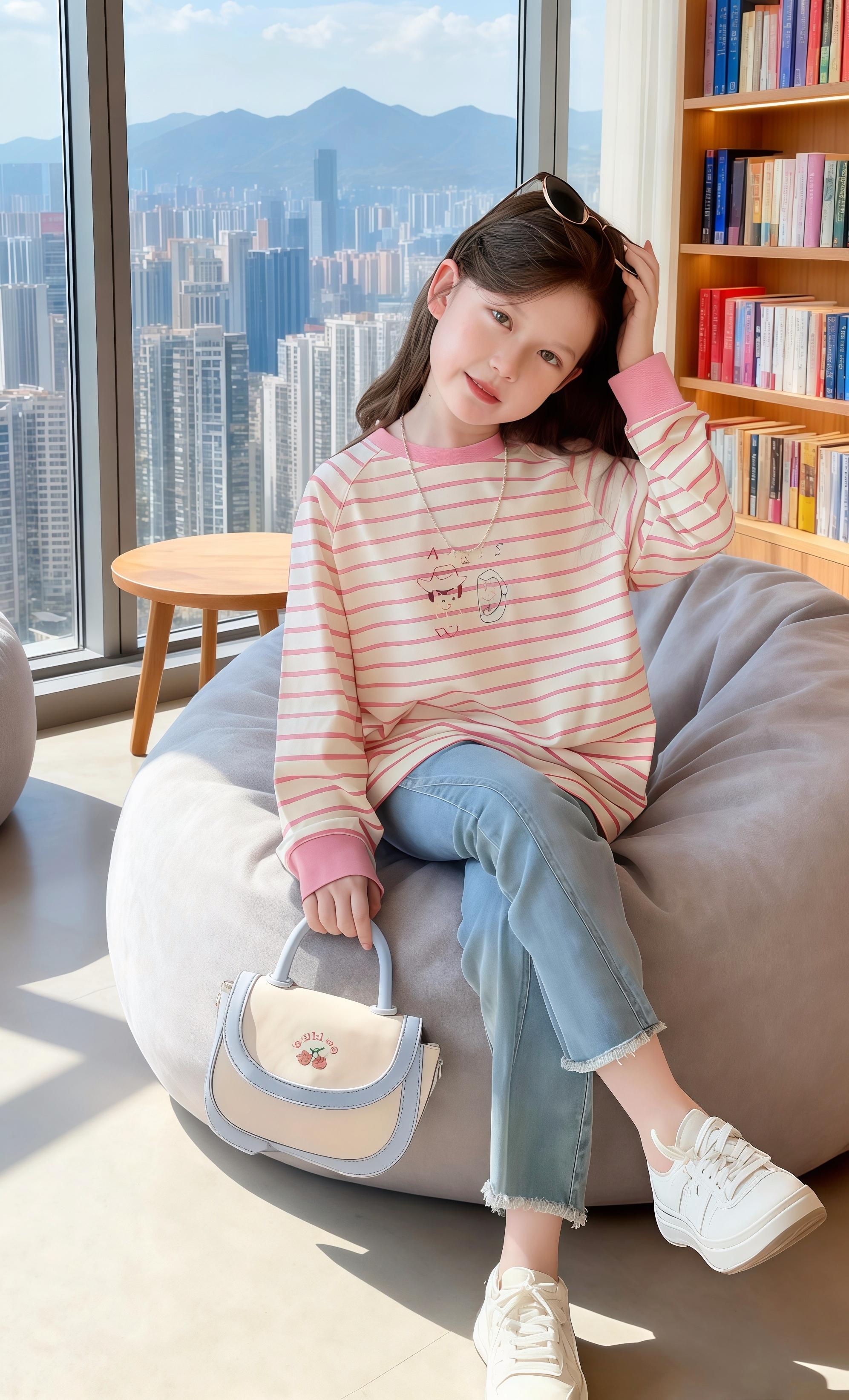 💖女宝春日穿搭图鉴来啦~这件粉白条纹卫衣也太戳少女心了吧!前后都有萌趣图案,细节感拉满~搭配浅蓝毛边牛仔裤+小白鞋,再挎上樱桃小包包,清新又俏皮,上学、逛公园这么穿都超吸睛✨ 家里有小公主的快安排上,让娃轻松穿出元气感,每天都是甜甜小时髦精~#女童穿搭 #高品质童装 #甜美穿搭 #今天穿什么 #长袖t恤 @抖加🔥上热门🔥dou+🔥热点宝 @DOU+上热门 @DOU+小助手
