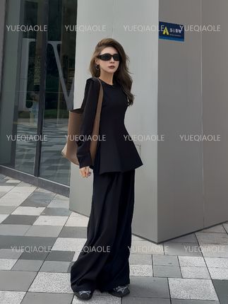高级感气质套装女2025年秋季新款时尚设计感上 中秋 衣阔腿裤气质两件套#高级感穿搭 #套装 #阔腿裤 #简约穿搭 #气质这一块拿捏死死的