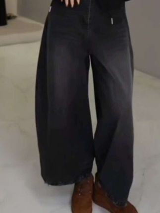 小个子黑色牛仔裤女2025秋冬新款爆款裤子高腰加绒加厚宽松阔腿裤#时尚穿搭 #裤子穿搭 @抖加🔥上热门🔥dou+🔥热点宝 @抖加上热门 @抖加热门 @巨量千川