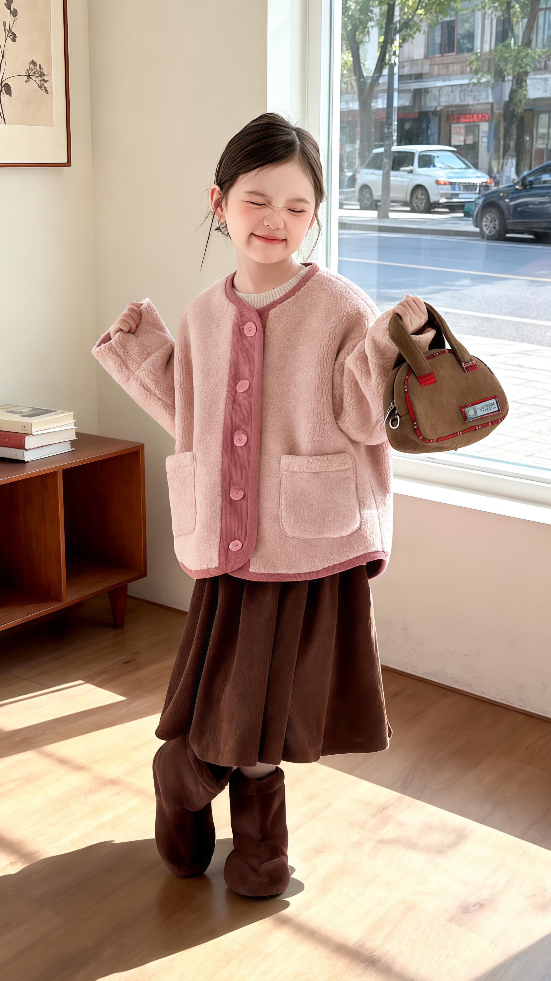 #女童时髦穿搭攻略 #毛毛外套 #这个秋天被琥珀系治愈了 #高品质童装 #秋冬穿搭