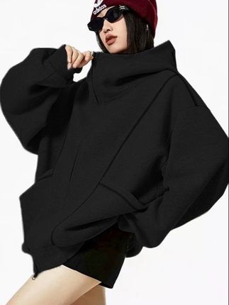 美式高领连帽衣服开衫卫衣女秋季新款拉链卫衣外套大码#今日穿搭 #穿搭韩系 #韩系穿搭 #爱了爱了 #温柔穿搭