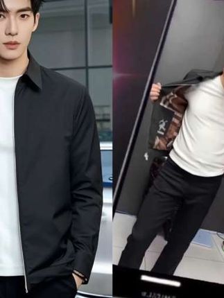 2025-25304商务休闲秋季直下摆翻领夹克韩版男士上衣行政夹克