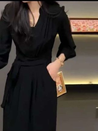 2025春季新款时尚显瘦气质女士网红洋气连衣裙百搭款D7055#谁穿谁好看不分年龄段 #谁穿谁好看特别有女人味