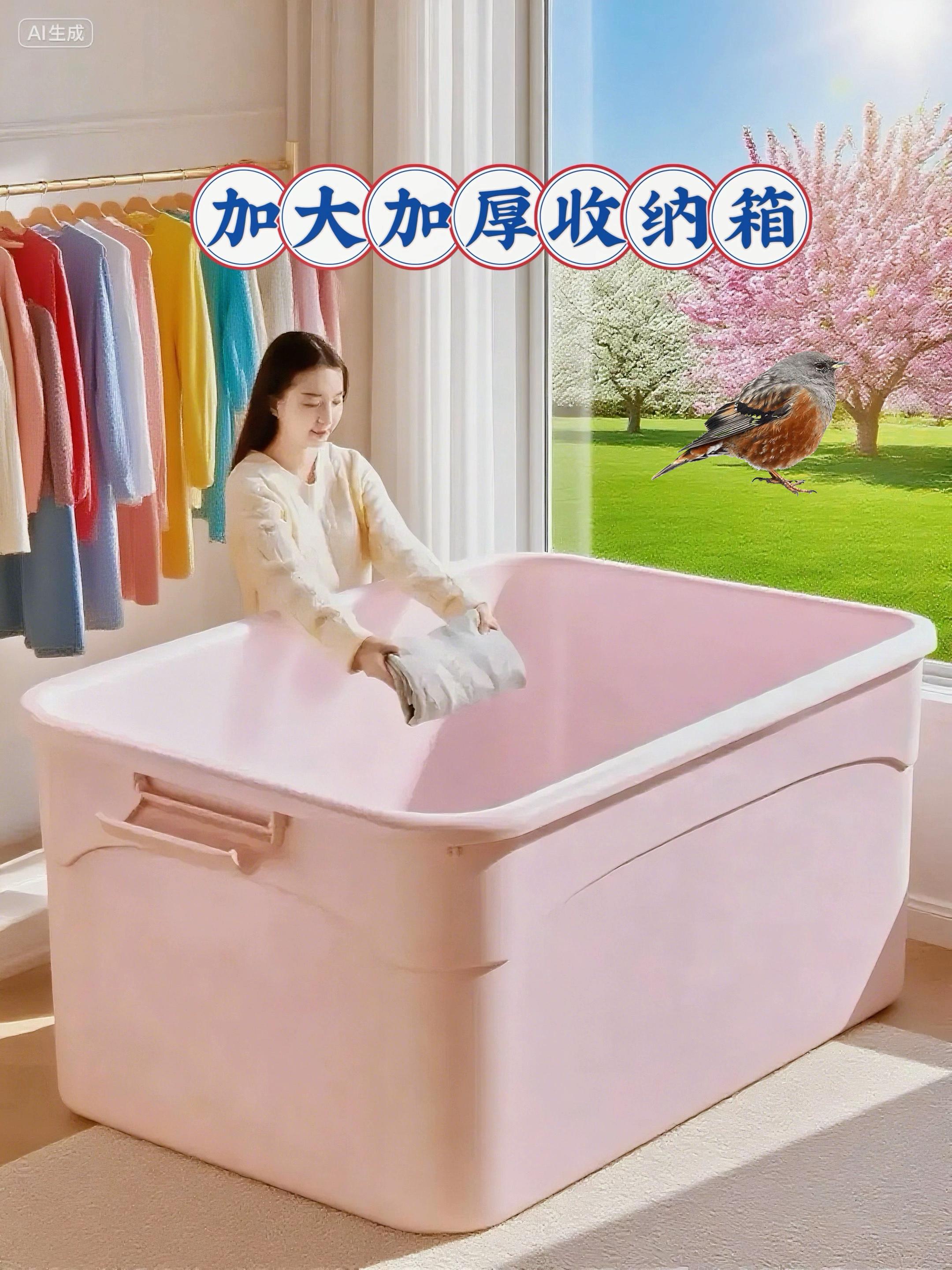 子们!挖到个收纳“巨无霸”📦 这粉色加厚收纳箱,容量大到能“吞万物”,材质结实到能当小凳子坐~ ✅ 容量大到尖叫🥳 冬天的厚被子、一整季的衣服、宝宝的玩具堆…统统塞进去,衣柜瞬间空出一半,强迫症狂喜! ✅ 加厚材质超抗造💥 用的是硬挺塑料,承重力超强,叠放也不塌,哪怕装重物、搬来搬去,也完全不怕坏~ ✅ 提手+颜值双在线👌 自带方便提手,想挪到哪就挪到哪;粉色清新又可爱,放在房间里还能当装饰,谁能不爱~ 现在家里整洁到能拍“ins风”美照,朋友都问我“收纳秘籍”!赶紧冲,让它帮你告别杂乱,拥有清爽小家✨ #加厚收纳箱 #大容量整理箱 #居家必备 #收纳好物