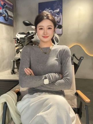 天丝羊毛圆领修身打底衫 轻薄显瘦高级百搭 #欧美风 #天丝羊毛 #打底衫 #高级感 #显瘦