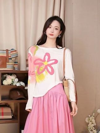 天丝面膜T恤女欧洲站2025夏装新款女装薄款长袖防晒衣潮#夏季穿搭 #女装穿搭 #显瘦搭配 #夏日穿搭 #百搭t恤