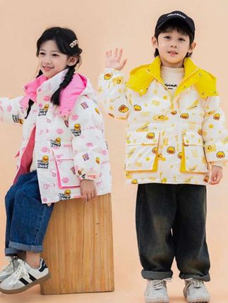 儿童羽绒服,秋冬男女童双面穿拼色满印花时尚连帽外套#儿童羽绒服 #儿童双面穿羽绒服 #儿童时尚羽绒服 #儿童连帽羽绒服 #男女童羽绒服