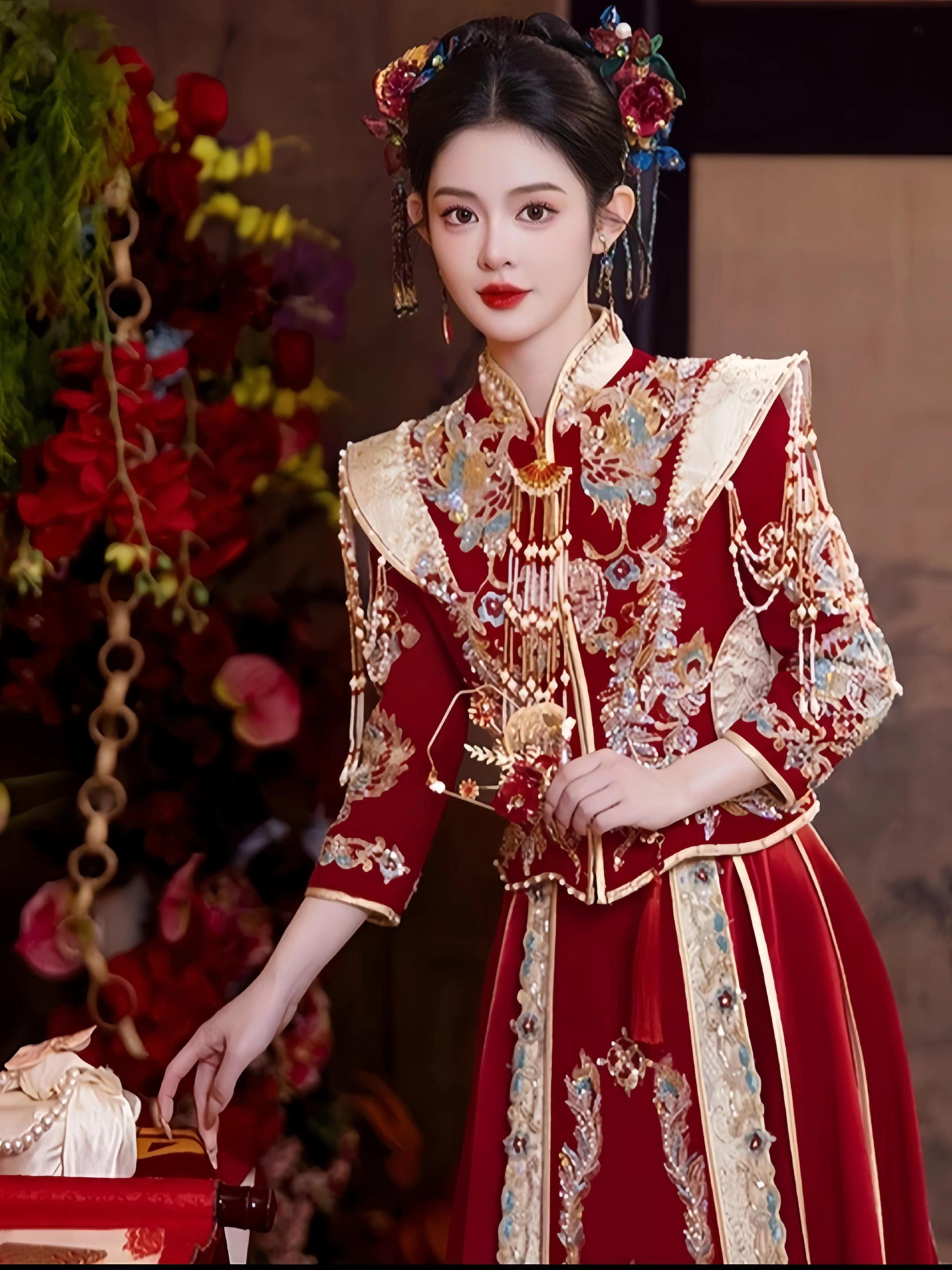 姐妹们,我挖到宝了!这套秀禾服真的太绝了,穿上它就是最美的新娘。它的刺绣图案栩栩如生,活灵活现,精致感满满,而且衣服的版型很好看,上身特别显身材,不管是拍照还是录像都超级出片,非常适合爱美的女生穿哦!喜欢的朋友千万不要错过了,赶紧点击下方链接购买吧!#中式嫁衣 #秀禾龙凤褂 #中式礼服 #婚庆礼服
