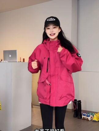 吉普正品春秋可拆三合一冲锋衣女户外防风防水外套男#