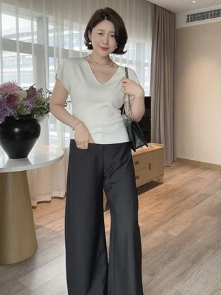 【镰刀裤】夏季高腰显瘦垂感阔腿休闲裤!#微胖穿搭 #好看的衣服都在这里 #穿搭 #今天长这样 #休闲裤