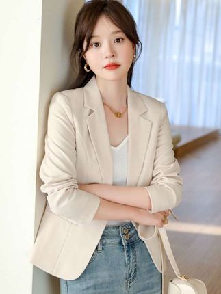 高级感西装外套女款爆款2025秋季新款休闲时尚小个子米白色女西服#爆款热卖中 #面料柔软舒适 #好看又好穿 #百搭又显瘦 #好物推荐🔥