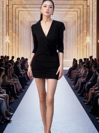 #御姐范儿 裁一2025新品弹力针织V领女人味短连衣裙#品质女装 #女人味穿搭 #连衣裙穿搭 #高级感穿搭