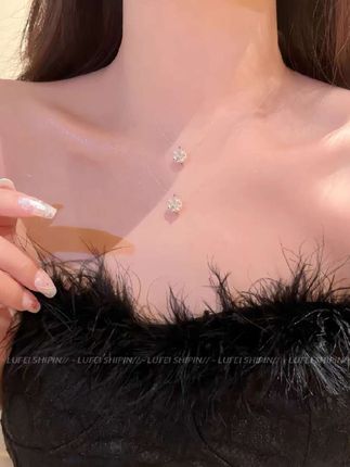 高级感锆石吊坠项链女小众设计感轻奢锁骨链气质时尚百搭颈链配饰#拿捏精致感ootd #气质御姐 #项链 #水滴项链 #爆款热卖中