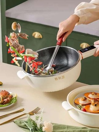 电炒锅炒菜蒸煮一体电煮锅火锅专用锅家用宿舍电锅4-6人2-3不粘锅#电炒锅#炒菜蒸煮一体#不粘锅