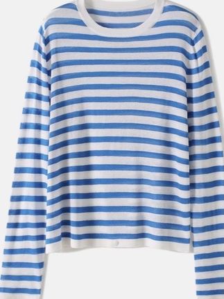 早秋款T恤女时尚显瘦100%莱赛尔条纹罩衫休闲百搭上衣#懒人必备 #好物推荐🔥 #家居好物 #好物分享 #种草