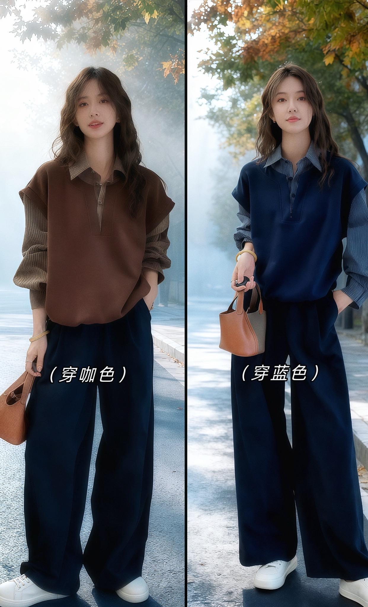 早秋休闲松弛感针织衫,小个子通勤穿搭又时尚。 #早秋穿搭 #小个子女生穿搭 #通勤品质感万能公式 #假两件