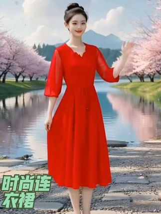 漂亮的你穿上靓丽的她,会不会回头率炸街?#优雅气质 #新款连衣裙 #高端大气 #高贵优雅 #美爆了