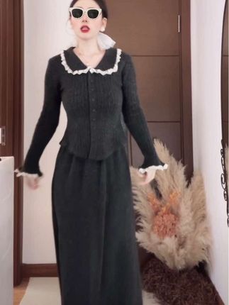 #高级感穿搭 #秋冬穿搭 #针织套装裙 #温柔风穿搭 #甜美穿搭